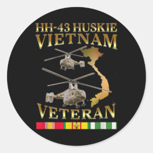 Hh 43 Huskie Helicopter Vietnam Veteran Hh-43 Viet Runder Aufkleber