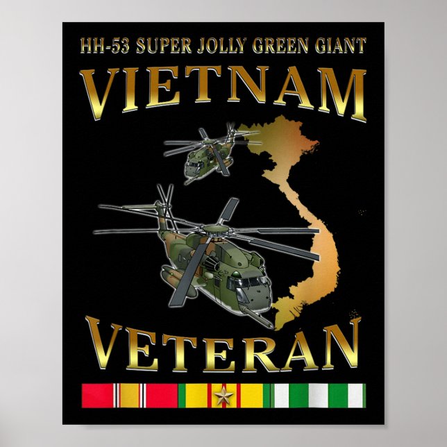 Hh-53 Super Jolly Green Giant Helicopter Vietnam V Poster (Vorne)