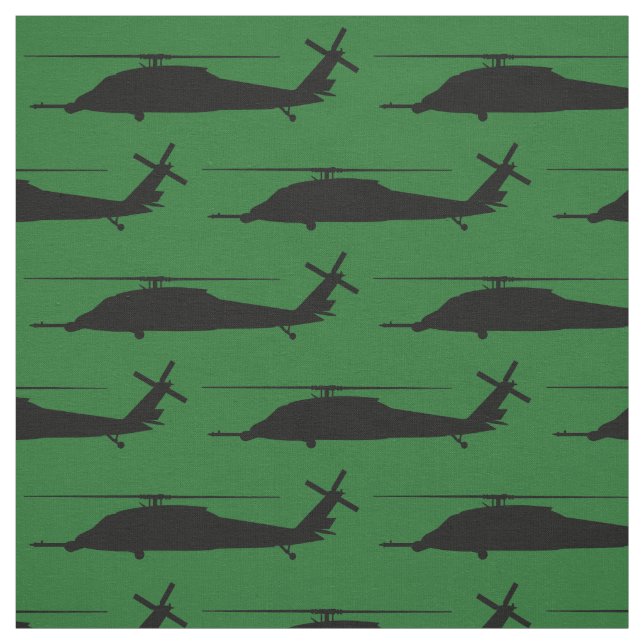 HH-60 Pave Hawk Silhouette Black auf Green Stoff (Muster)