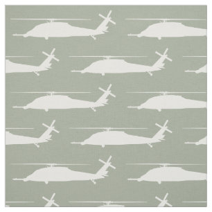 HH-60 Pave Hawk Silhouette Weiß auf Sage Fabric Stoff