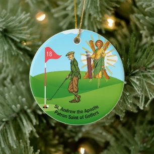 HH. Andreas und Judas mit 2 männlichen Golfern Keramik Ornament