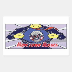 hh Blau Rechteckiger Aufkleber