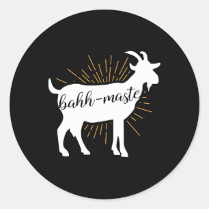 Hh-maste-Ziegen-Yoga-Namaste-Pun-Shirt-Geschenk Mä Runder Aufkleber