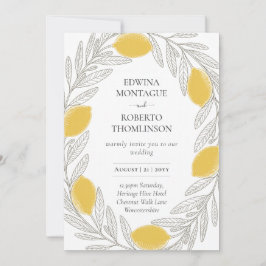 HHS Zitronenkranz Minimale Mediterrane Hochzeit Einladung
