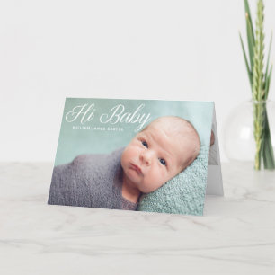 Hi Baby Foto Elegant Simple Chic Newborn Ankündigung