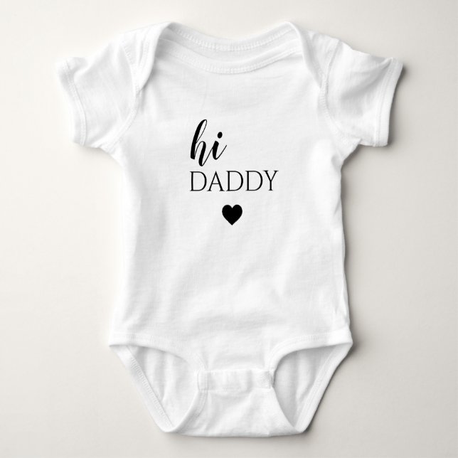 Hi Daddy Personalisiert Announcement Vater Reveal  Baby Strampler (Vorderseite)