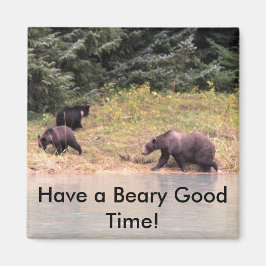 Hi def Fotografie von Mutter Grizzly und 2 Cubs Magnet