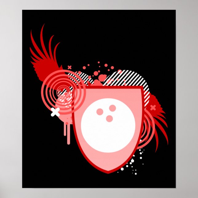 Hi-Fi-Bowling-Wappen Poster (Vorne)