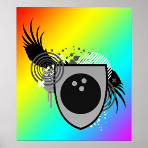 Hi-Fi-Bowling-Wappen Poster