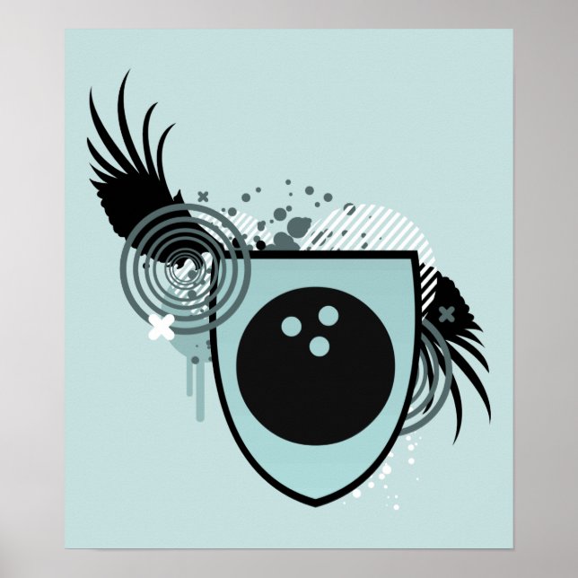 Hi-Fi-Bowling-Wappen Poster (Vorne)