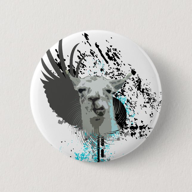 Hi-Fi-Lama. Button (Vorderseite)