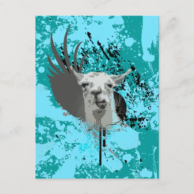 Hi-Fi-Lama. Postkarte (Vorderseite)