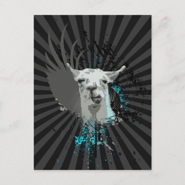 Hi-Fi-Lama. Postkarte (Vorderseite)
