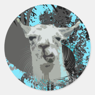 Hi-Fi-Lama. Runder Aufkleber