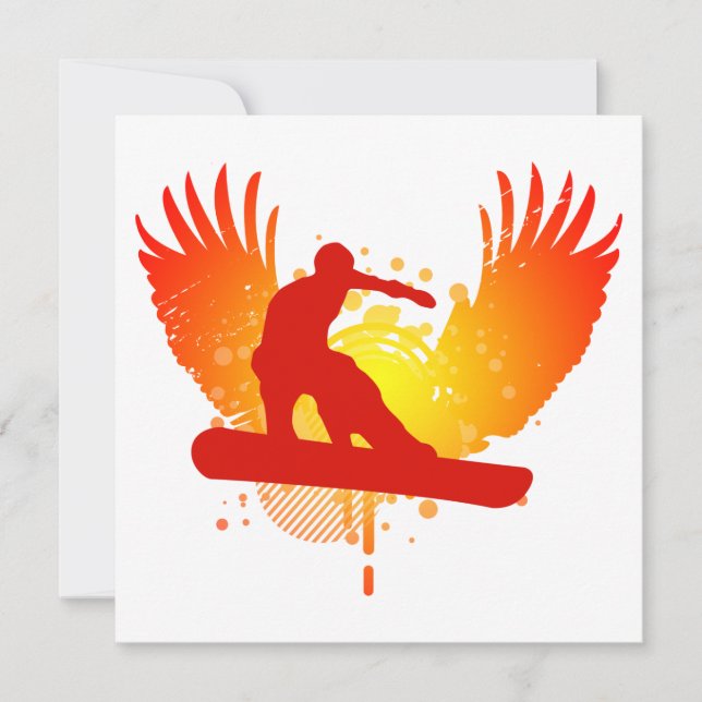 Hi-Fi-Snowboarder Einladung (Vorderseite)