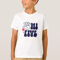 Hi Five! Retro-Streifen 5. Geburtstags-T-Shirt