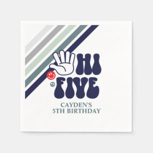 HI FIVE Retro-Streifen Serviette