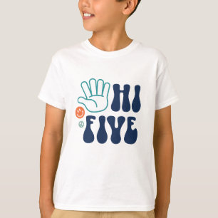 Hi Five! Retro Stripe 5. Geburtstag T-Shirt
