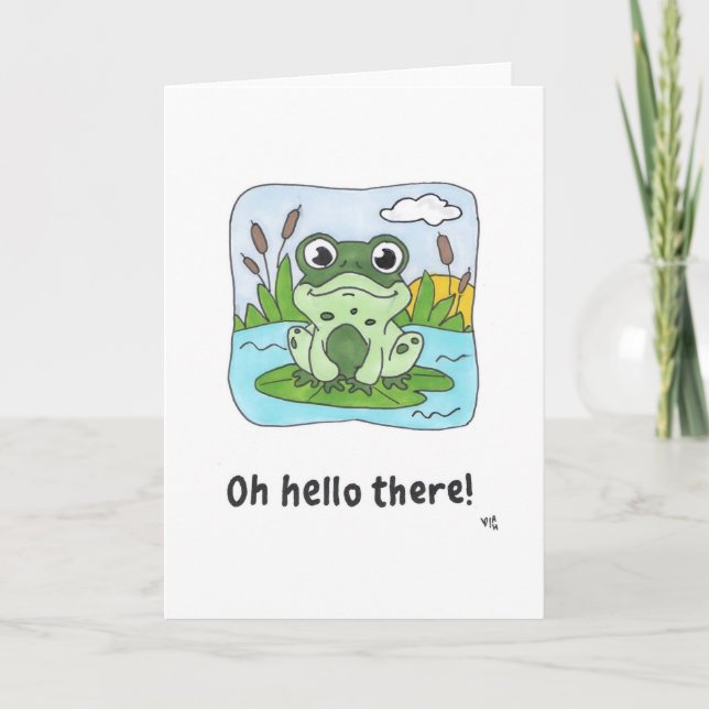 Hi - Froschkarte Dankeskarte (Vorderseite)