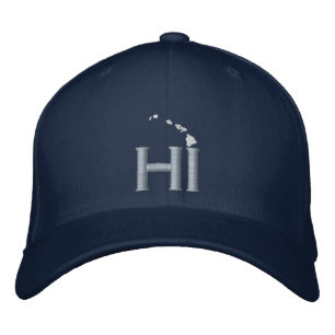 HI für Hawaii - Inselkette: Blauer Hawaii Bestickte Baseballkappe