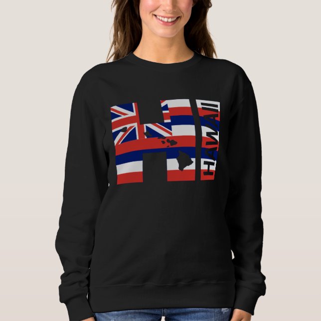 HI Hawaii Islands Hawaiian Flag Beach Sweatshirt (Vorderseite)