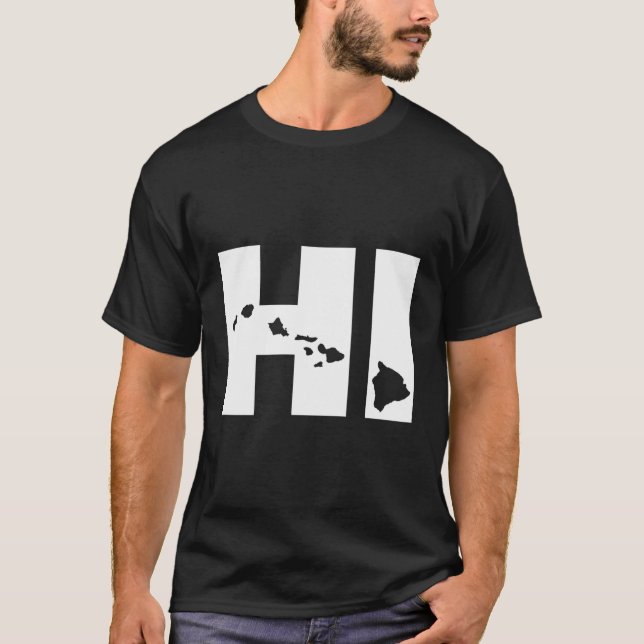 Hi Hawaii Map T-Shirt (Vorderseite)