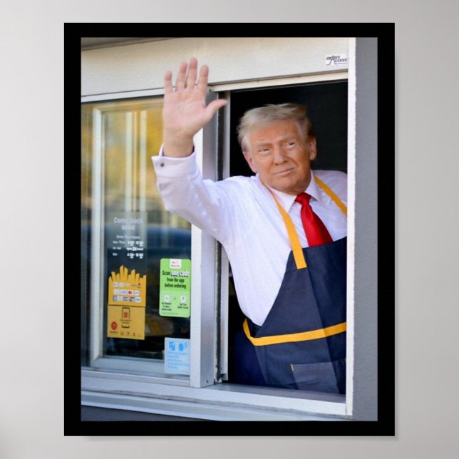 Hi Holen Sie Ihren Burger Donald Trump Cooks Fries Poster (Vorne)