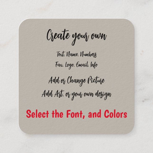 Hi, ich war hier (meine Karte anrufen) (Rückseite)