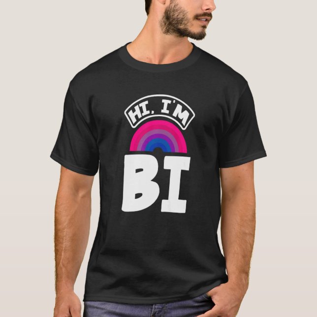 Hi I'm Bi Funny Bi Pride Flag Bisexual Premium T-Shirt (Vorderseite)