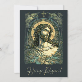 Hi ist Risen! Art Nouveau Jesus Malerei Ostern Feiertagskarte
