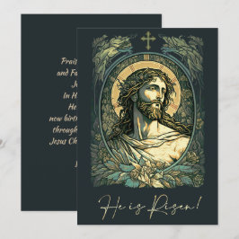 Hi ist Risen! Art Nouveau Jesus Malerei Ostern Feiertagskarte