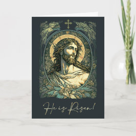 Hi ist Risen! Art Nouveau Jesus Malerei Ostern Feiertagskarte