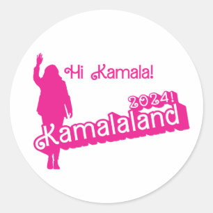 "Hi Kamala" - Rundaufkleber (Tagline B) Runder Aufkleber