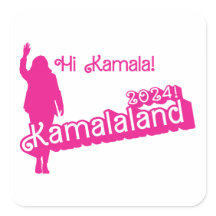"Hi Kamala" - Square Sticker (Tagline B)