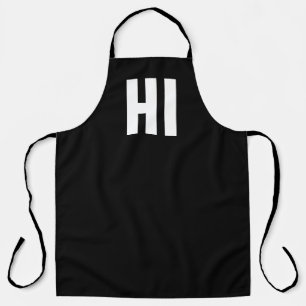"HI" Modernes Minimalistisch Schwarz/Weiß Schürze