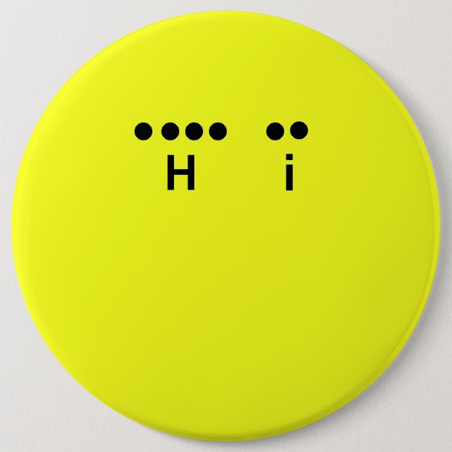 "Hi" Morse Code Big Yellow Button (Vorderseite)
