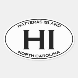 HI - Oval-Logo auf der Insel Hatteras Ovaler Aufkleber
