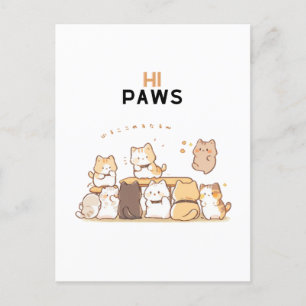 Hi Pfoten Postkarte