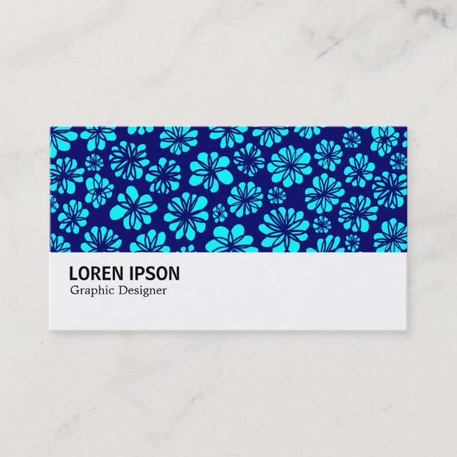 Hi-Phi - 0101 - Shades of Blue Floral Visitenkarte (Vorderseite)