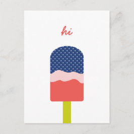 Hi Popsicle in Blue Coral Fun Personalisiertes Skr Postkarte