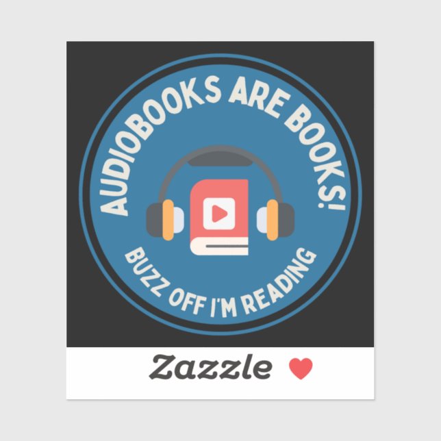 Hi Res Audiobook Lover Laptop Sticker Square (Blatt)
