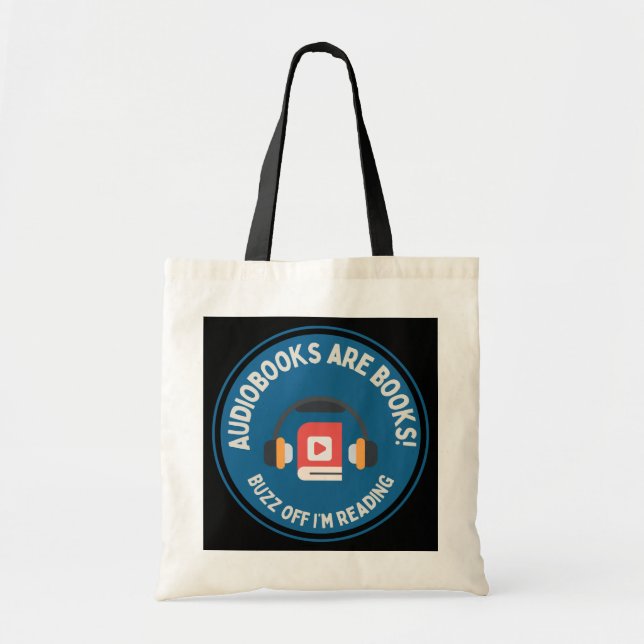 Hi Res Audiobook Lover Tote Bag Dark Tragetasche (Vorne)