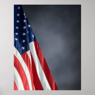 Hi Res COMPACT FOTO BACKDROP - US Flag Grau Blau Poster