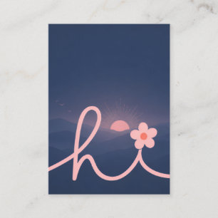 "hi" Schrift Berg Sonnenuntergang Design Visitenkarte