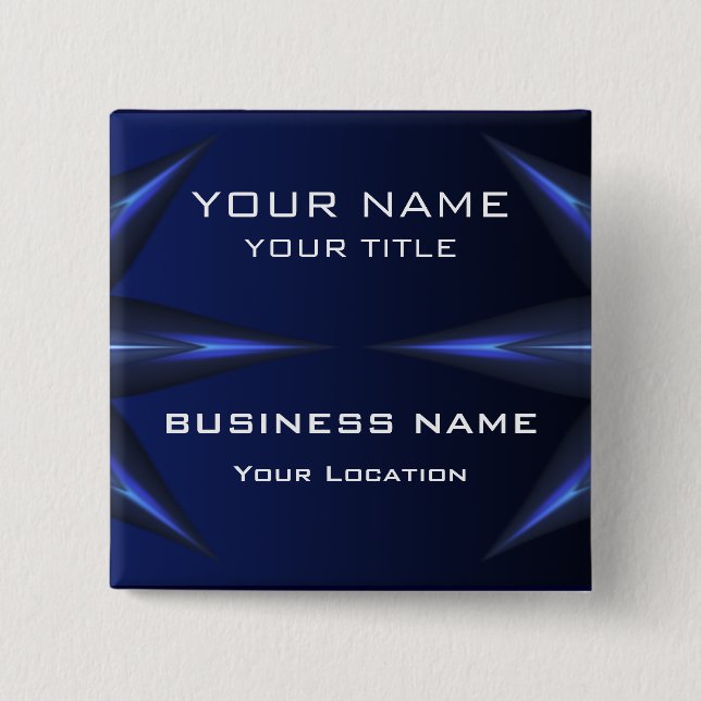 Hi Tec Futuristic Business Name Tag Button (Vorderseite)