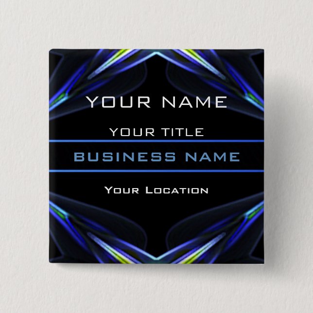 Hi Tec Futuristic Business Name Tag Button (Vorderseite)