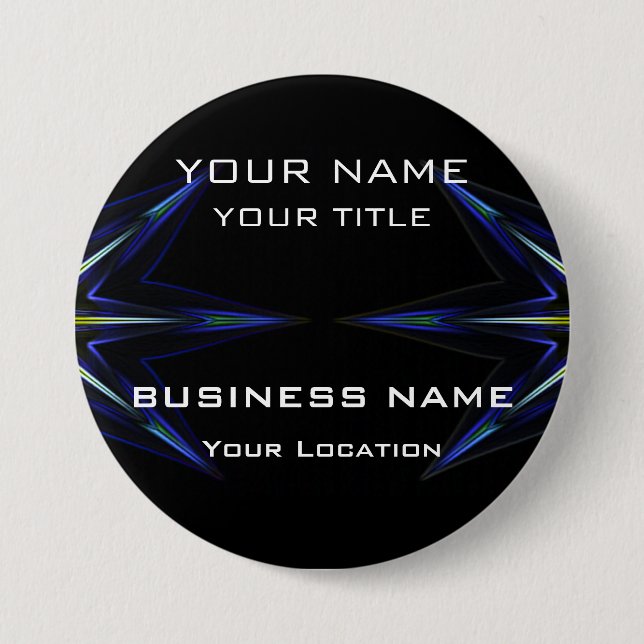 Hi Tec Futuristic Business Name Tag Button (Vorderseite)