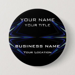 Hi Tec Futuristic Business Name Tag Button