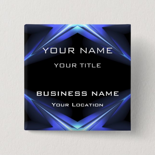 Hi Tec Futuristic Business Name Tag Button (Vorderseite)