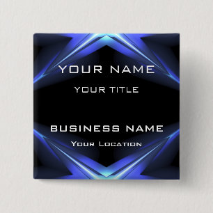 Hi Tec Futuristic Business Name Tag Button